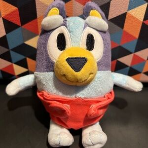 Bluey & Friends Baby Bluey 6.5" Plush Blue Dog Red Diaper 2018 Moose Toys